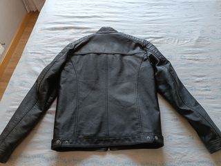 Chaqueta de piel Jack & Jones negra