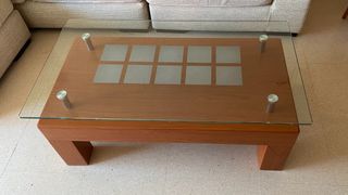 Mesa de centro madera y cristal