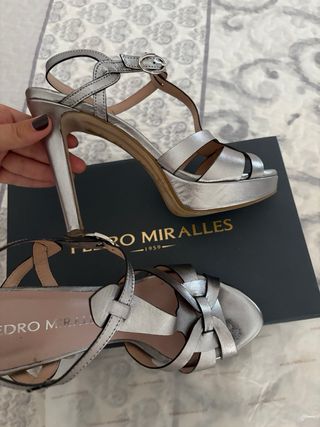 Sandalias Tacón Pedro Miralles Plata