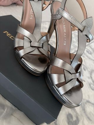 Sandalias Tacón Pedro Miralles Plata