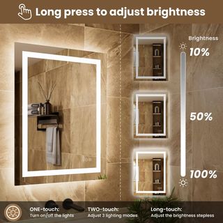 Espejo de baño con luz frontal (averiada)