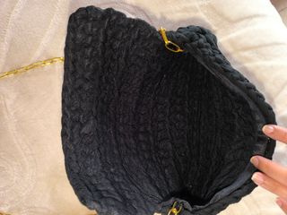 Bolso Clutch Negro Tejido a Mano