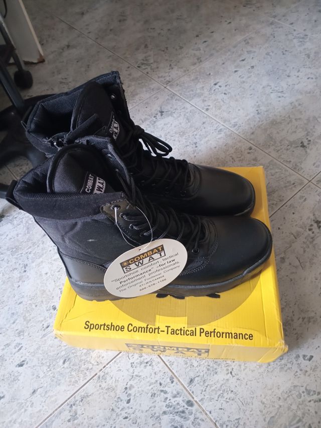 Botas Combat SWAT Hombre Talla 44 Negras