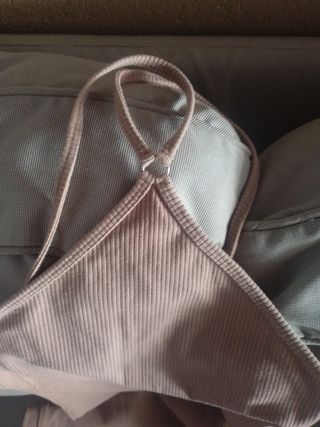 Vestido punto beige tirantes