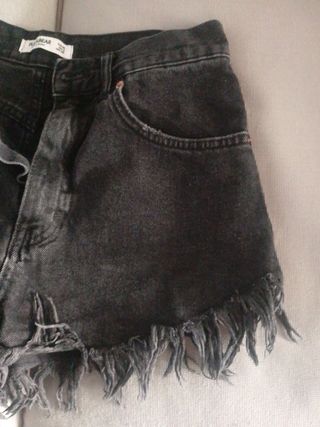 Shorts vaqueros negros Pull&Bear Talla 36