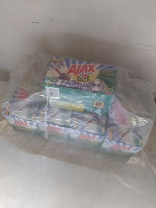 5 Cajas Estropajos Ajax Brillo Antibacteriano