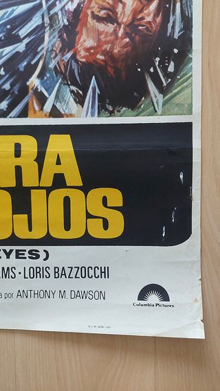 Cartel Cine Con Ira en los Ojos (1976)