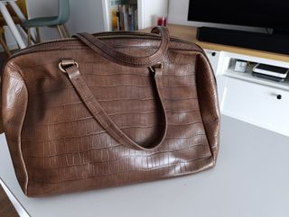 Bolso Bimba y Lola Marrón Piel Cocodrilo