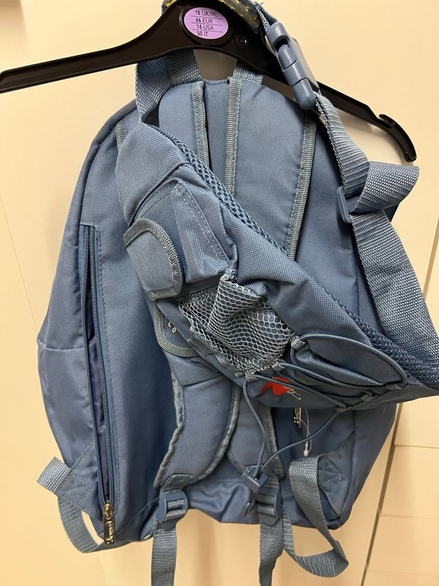 Zainetto azzurro Fiorucci e marsupio stesso colore