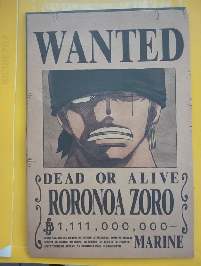 Poster One Piece Roronoa Zoro Wanted