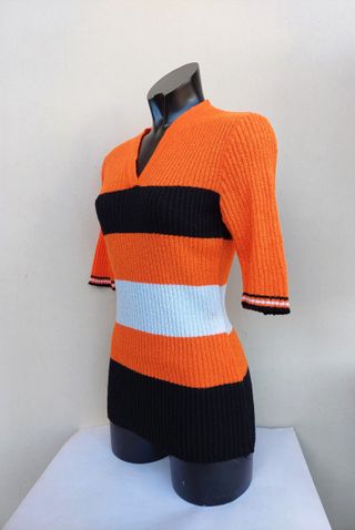 Maglione vintage taglia M o L arancione e nero