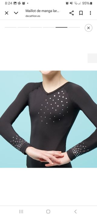 Mallot de patinaje, ritmica, ballet. Talla 10.