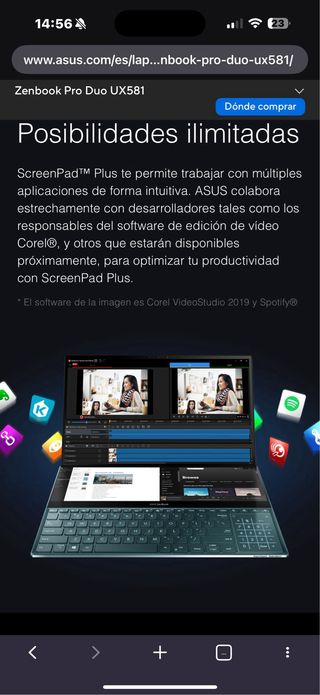 Portátil ASUS Zenbook Pro Duo 15' I9 32 RAM