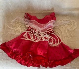 Vestido Flamenca Niña Rojo Lunares