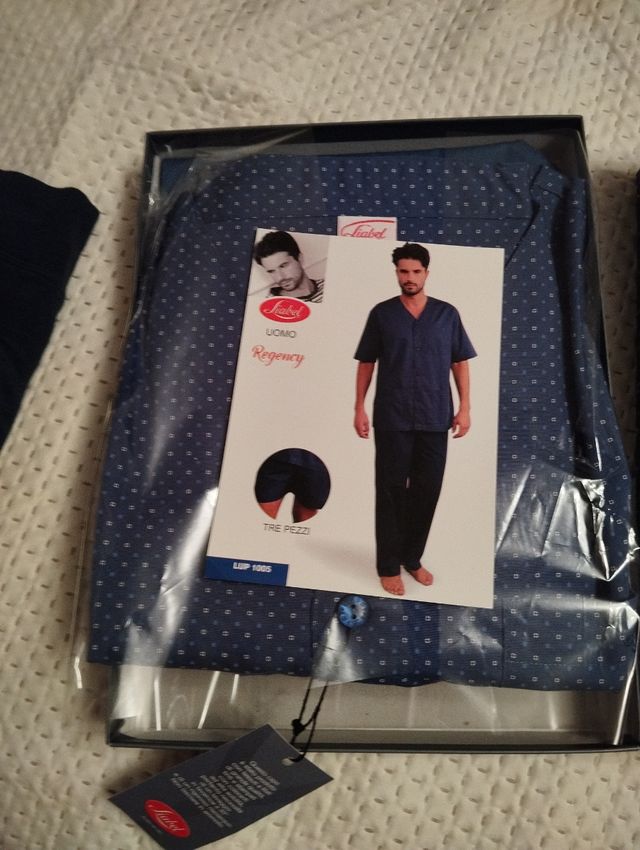 Pigiama uomo L'abel grigio e bianco