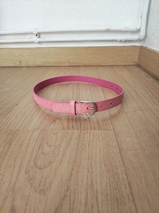 Cinturón niña rosa purpurina