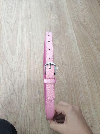 Cinturón niña rosa purpurina