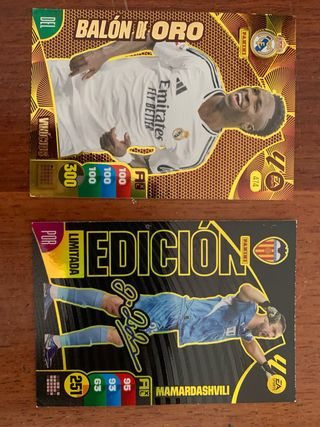 Panini Balón de Oro Vinicius y Mamardashvili