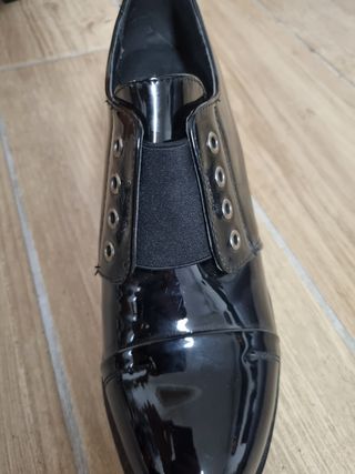 Scarpe tacco largo nere lucide