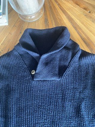 Jersey azul marino con cuello talla 13-14