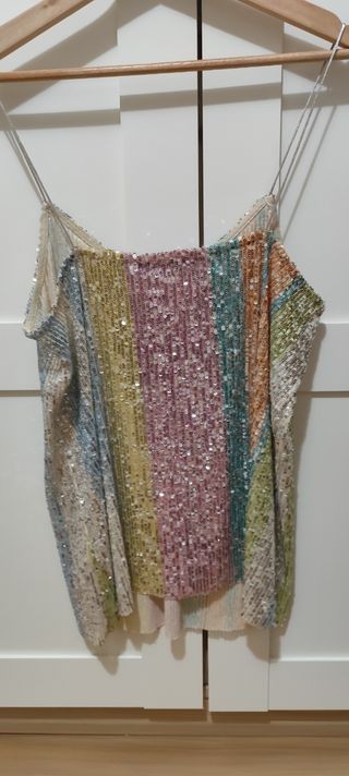 Top lentejuelas Sfera tirantes multicolor Talla L