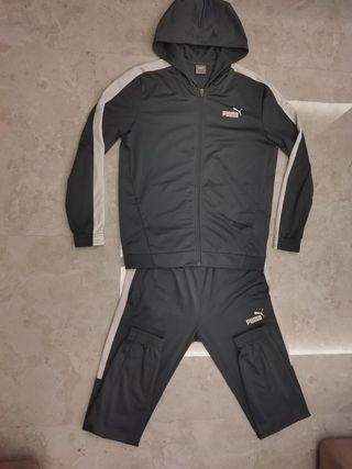 Chándal Puma Gris y Blanco Talla M