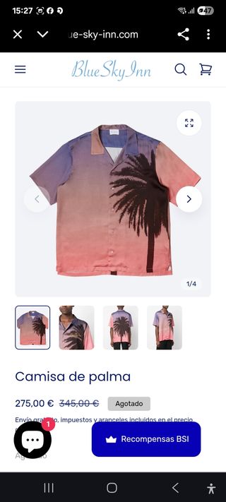Camisa Blue Sky Inn Hawaiana Palmeras