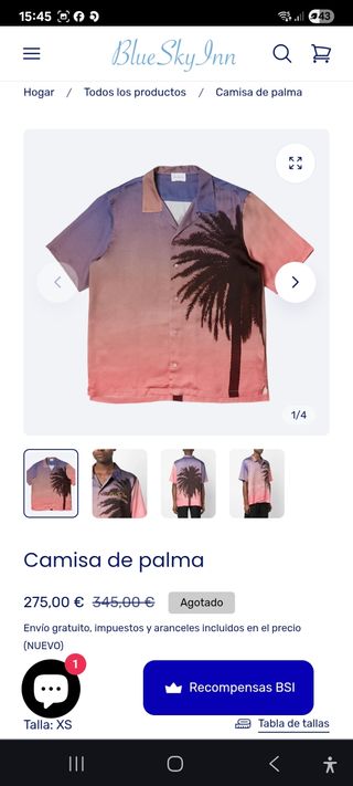 Camisa Blue Sky Inn Hawaiana Palmeras