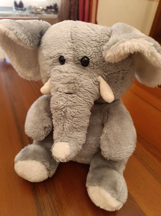 Pupazzo elefante grigio morbido