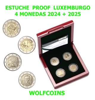 🇱🇺 LUXEMBURGO ESTUCHE PROOF 4 MONEDAS 2024-2025