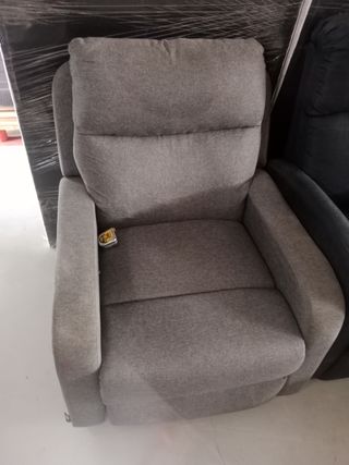 Sillón reclinable de tela gris