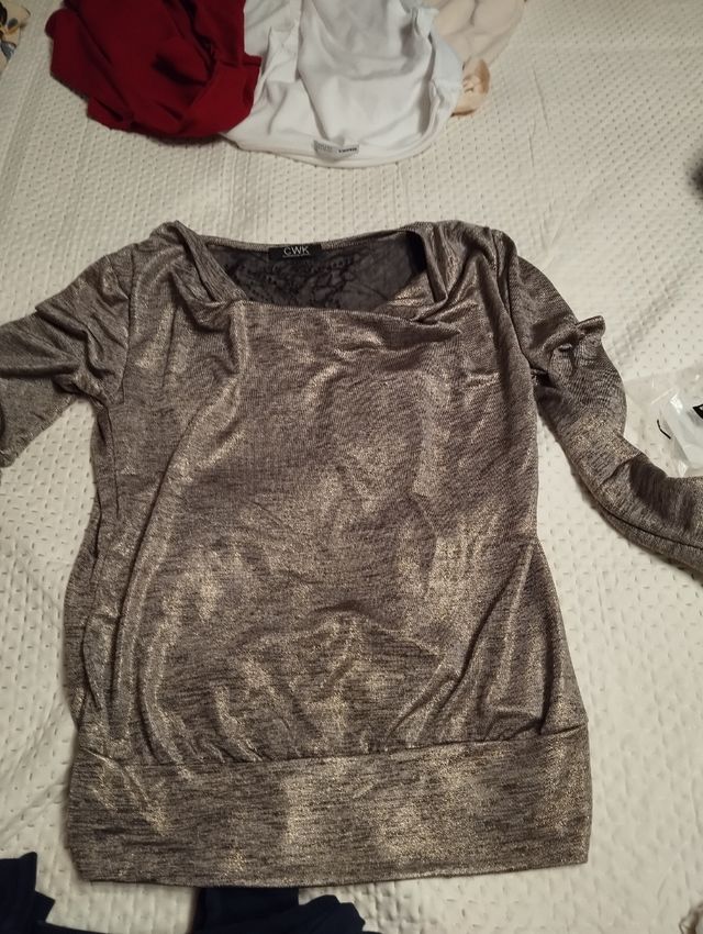 Maglietta donna oro e nera taglia unica