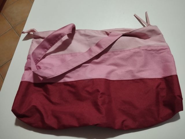 Borsa mare rosa e bianca