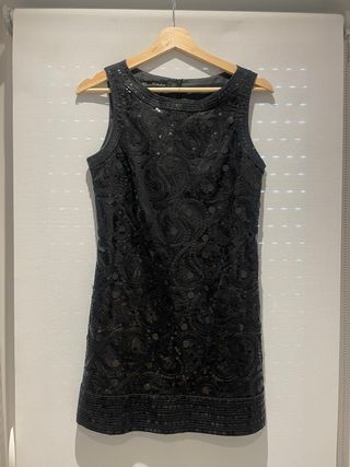 Vestido lentejuelas negro, marca Blanco