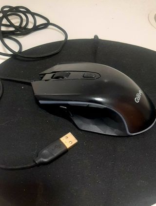 Ratón Qilive Negro USB, RGB de cable.