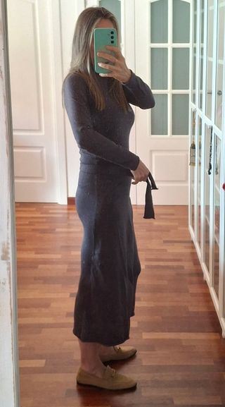 Vestido Zara gris invierno entallado