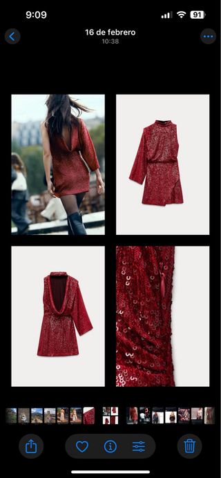 Vestido lentejuelas Zara Talla XS