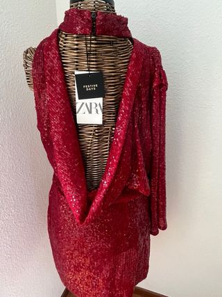 Vestido lentejuelas Zara Talla XS