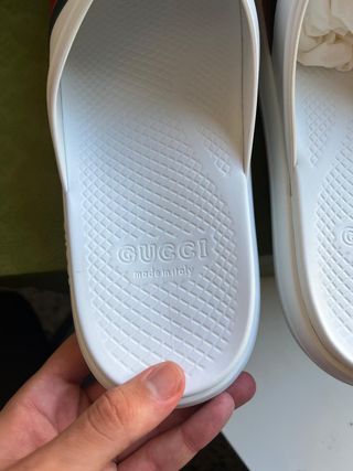 Chanclas Gucci Web Slide Blancas