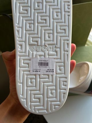 Chanclas Gucci Web Slide Blancas