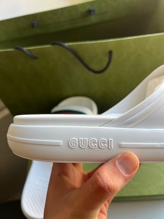 Chanclas Gucci Web Slide Blancas