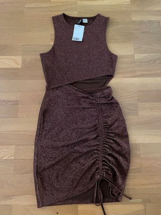 Vestido H&M brillante marrón cobrizo