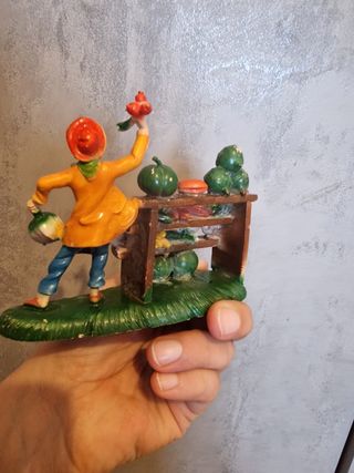 Statuetta vintage fruttivendolo presepe
