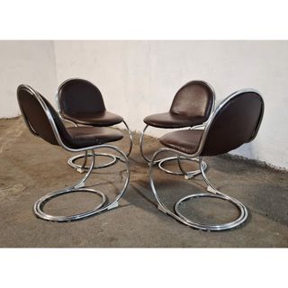 Set di 4 sedie/poltroncine design anni 70