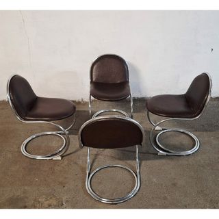 Set di 4 sedie/poltroncine design anni 70