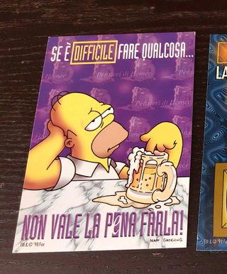 3 Cartoline Simpson Homer Vintage 1998