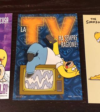 3 Cartoline Simpson Homer Vintage 1998