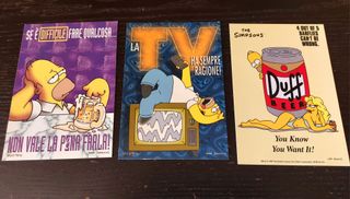 3 Cartoline Simpson Homer Vintage 1998