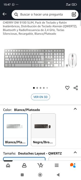 Pack Teclado y Ratón CHERRY DW 9100 SLIM,nuevo.
