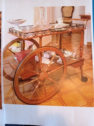 Carrello da sala in legno e metallo